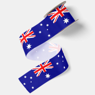Australian Flag Ribbon, love Australia Satin Ribbon