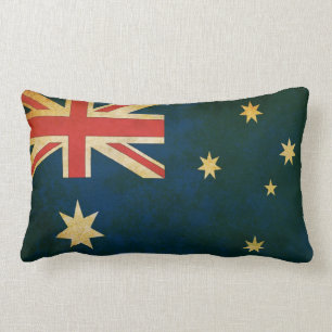 Australian Flag Vintage Grunge Style Throw Pillow