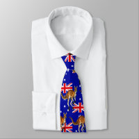 Australian Flag with Red Kangaroo Pattern