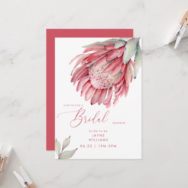 Australian Floral Colourful Bridal Shower  Invitation (Front/Back In Situ)