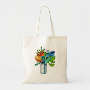 Australian flowers watercolour tote bag