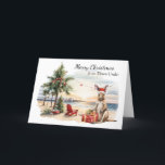 Australian Folded Holiday Card<br><div class="desc">Spread the joy of an Aussie Christmas with this unique and festive card featuring a charming illustration of a kangaroo on a sun-kissed beach. This postcard captures the essence of a Down Under Christmas. The vibrant colours and playful design are sure to bring a smile to the faces of your...</div>