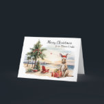 Australian Folded Holiday Card<br><div class="desc">Spread the joy of an Aussie Christmas with this unique and festive card featuring a charming illustration of a kangaroo on a sun-kissed beach. This postcard captures the essence of a Down Under Christmas. The vibrant colours and playful design are sure to bring a smile to the faces of your...</div>