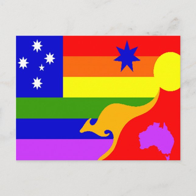 Australian Gay Pride Flag Postcard (Front)