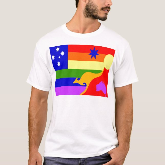 Australian Gay Pride Flag T-Shirt (Front)