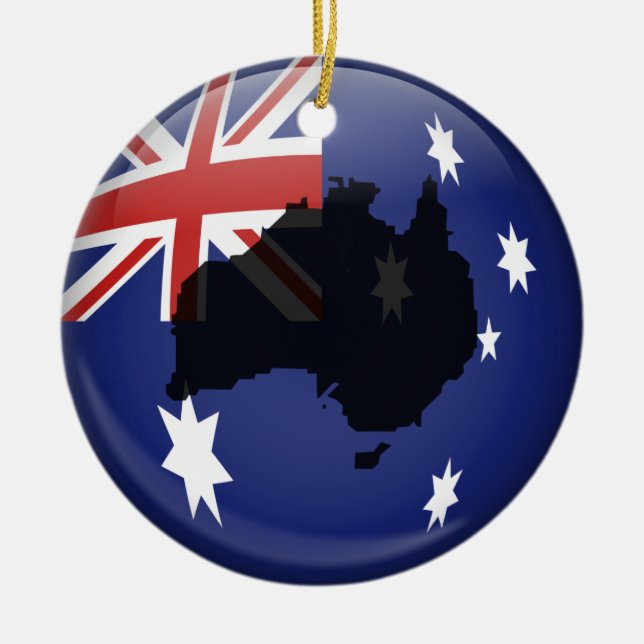 Australian Globe Ceramic Tree Decoration (Front)