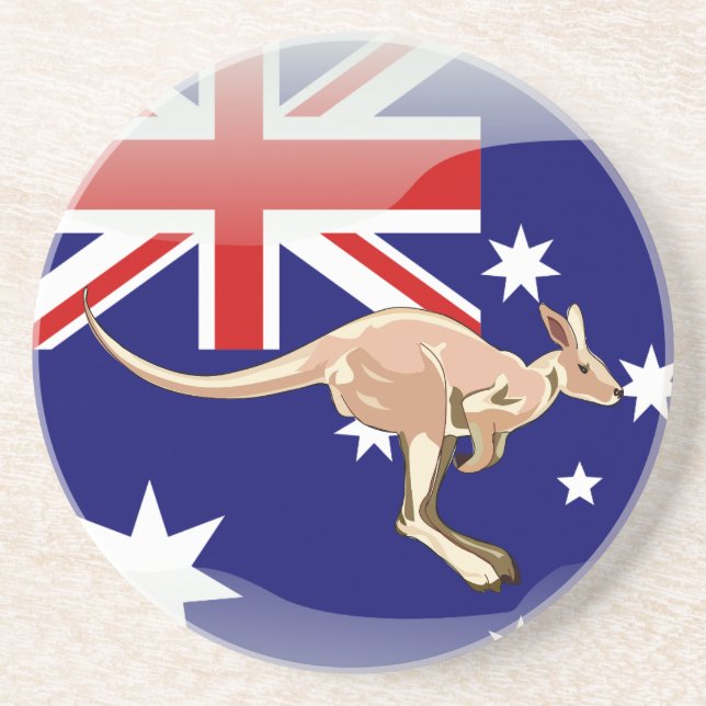 Australian glossy flag coaster (Front)