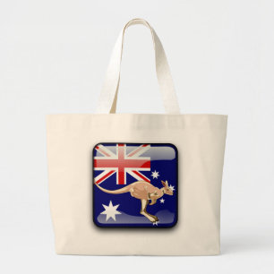 Australian glossy flag large tote bag