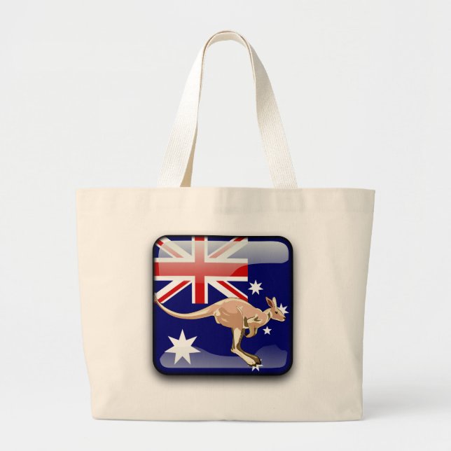Australian glossy flag large tote bag (Front)