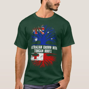 Australian Grown with Tongan Roots Australia Flag T-Shirt
