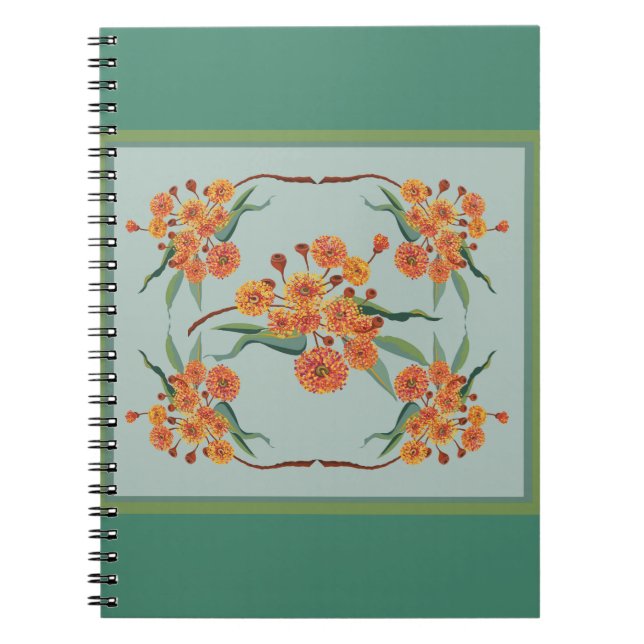 Australian gum tree blossoms spiral notebook (Front)