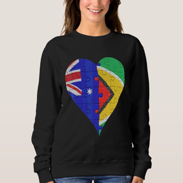 Australian Guyanese Flag Heart Sweatshirt (Front)