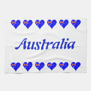 Australian heart tea towel
