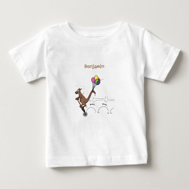 Australian humour kangaroo cartoon illustration baby T-Shirt (Front)