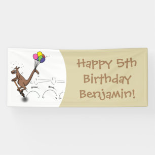 Australian humour kangaroo cartoon illustration banner