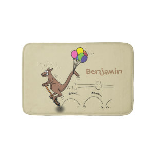Australian humour kangaroo cartoon illustration bath mat