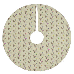Australian humour kangaroo cartoon illustration brushed polyester tree skirt