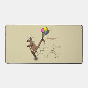 Australian humour kangaroo cartoon illustration desk mat