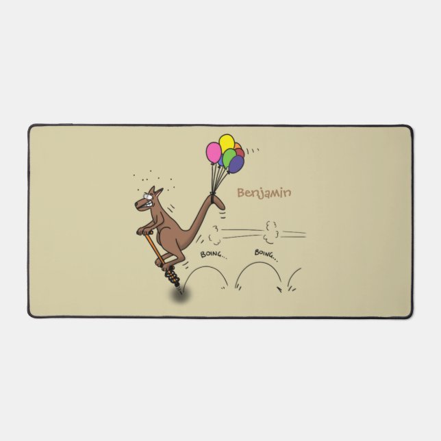Australian humour kangaroo cartoon illustration  desk mat (Front)