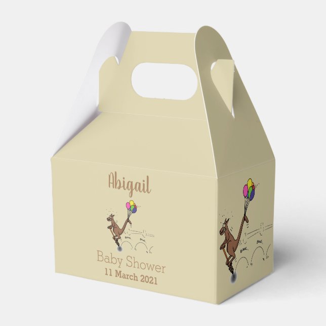 Australian humour kangaroo cartoon illustration favour box (Front Side)