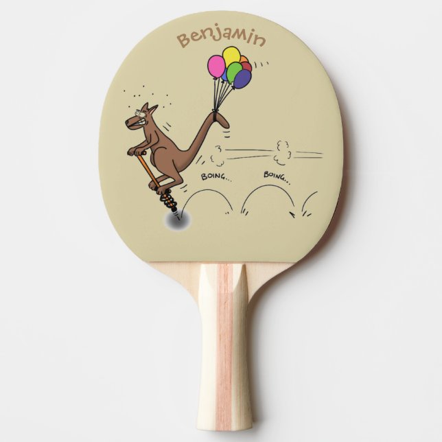 Australian humour kangaroo cartoon illustration  ping pong paddle (Front)