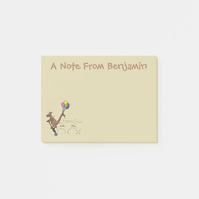 Australian humour kangaroo cartoon illustration post-it notes (Front)