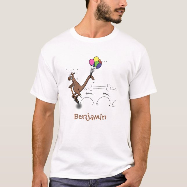 Australian humour kangaroo cartoon illustration T-Shirt (Front)