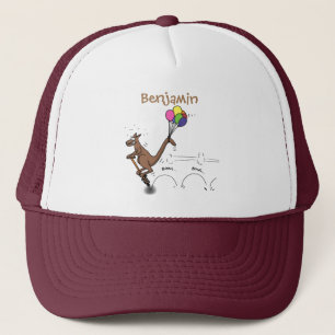 Australian humour kangaroo cartoon illustration trucker hat