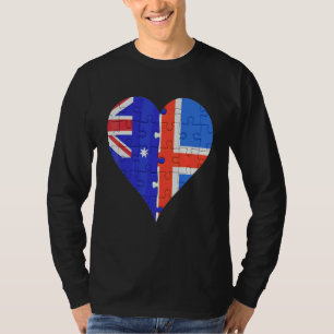 Australian Icelandic Flag Heart T-Shirt