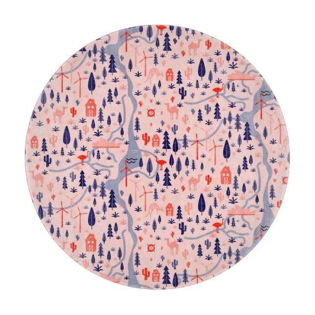 Australian icons, seamless decorative pattern. cutting board (Front)