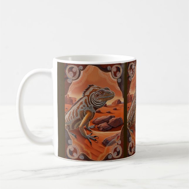 Australian Iguana Lizard Wildlife Scene Coffee Mug (Left)