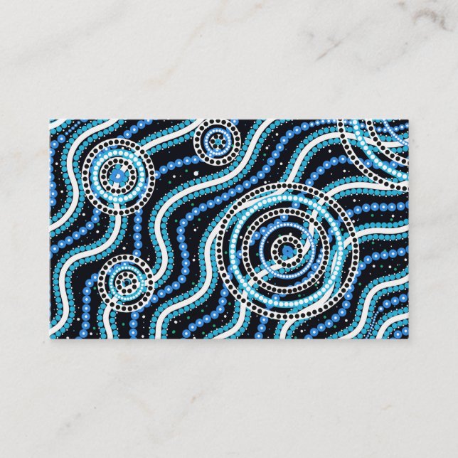 Australian Indigenous digital designer Art, Water, Business Card (Front)