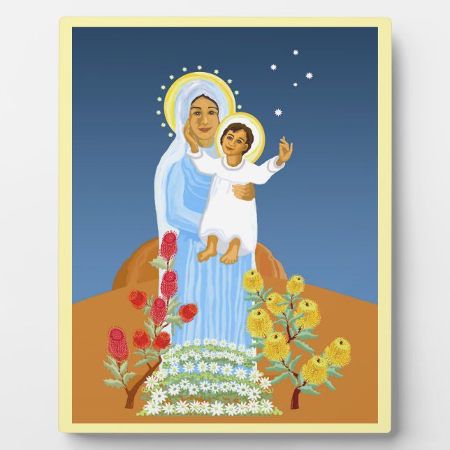 Australian Jesus and Mary  Plaque (Front)