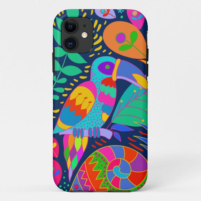 Australian Jungle Parrot Kangaroo Koala Case-Mate iPhone Case (Back)