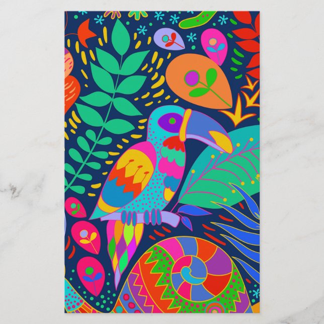 Australian Jungle Parrot Kangaroo Koala Stationery (Front)
