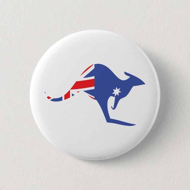 australian kangaroo 6 cm round badge (Front)