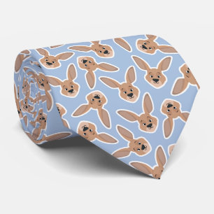 Australian Kangaroo Head Seamless Pattern Tie