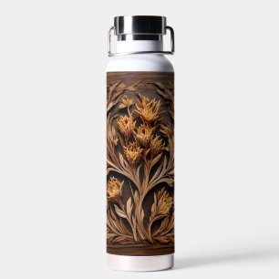 Australian Kangaroo Paw Flower Carving, Water Bottle