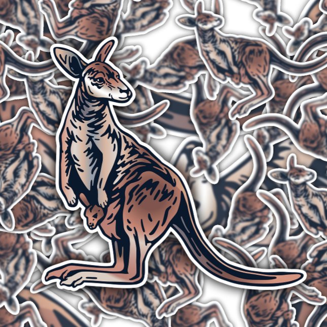 Australian Kangaroo Sticker | Die-Cut Sticker (Creator Uploaded)