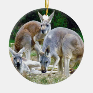 Australian Kangaroos Relaxing in the Sun Ceramic Tree Decoration