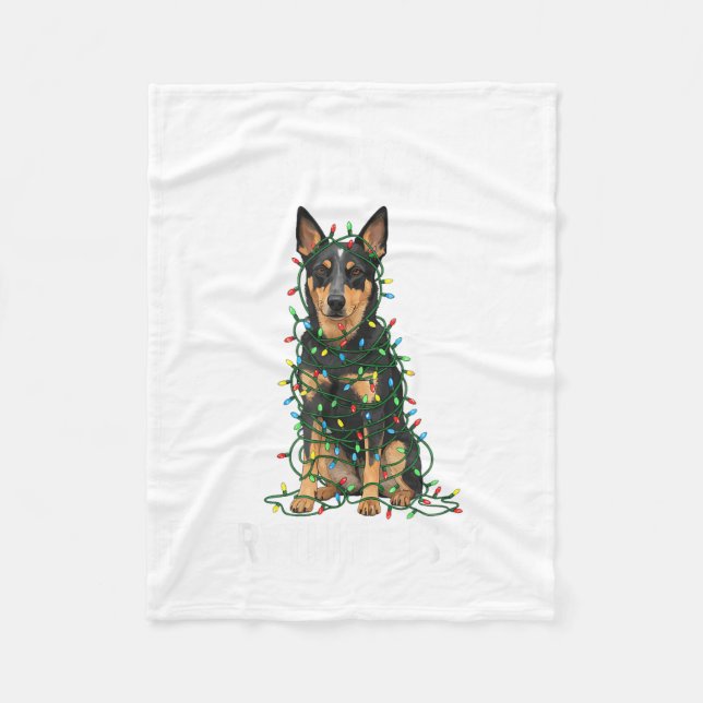 Australian Kele Christmas I'm Fine Everything Is F Fleece Blanket (Front)