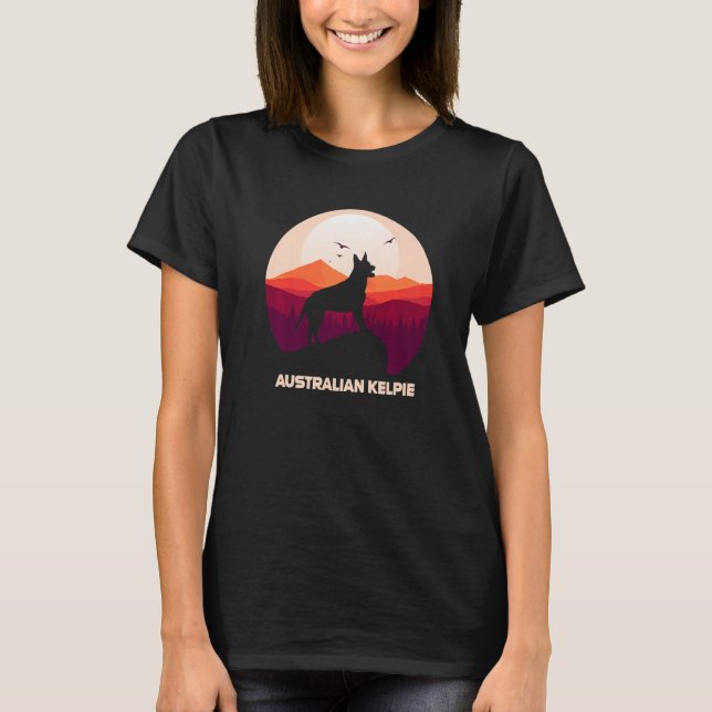 Australian Kelpie and Mountain T-Shirt (Front)