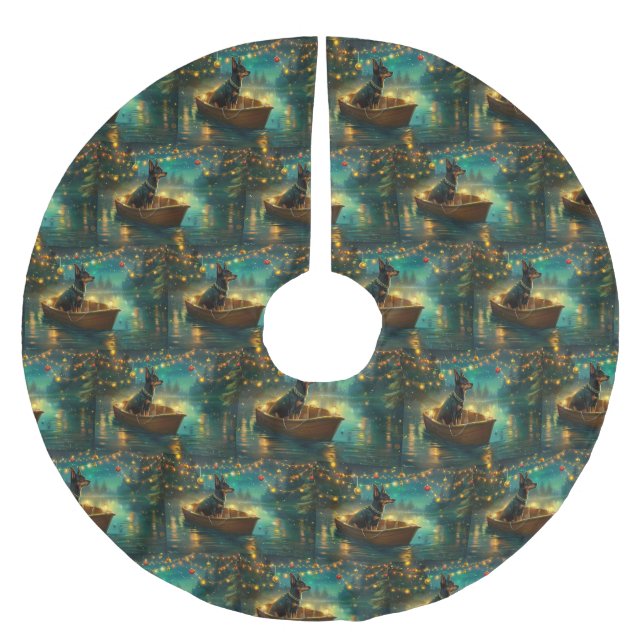 Australian Kelpie Christmas Festive Voyage Brushed Polyester Tree Skirt (Front)