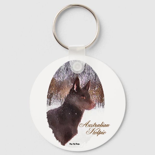 Australian Kelpie Christmas Gifts Key Ring (Front)