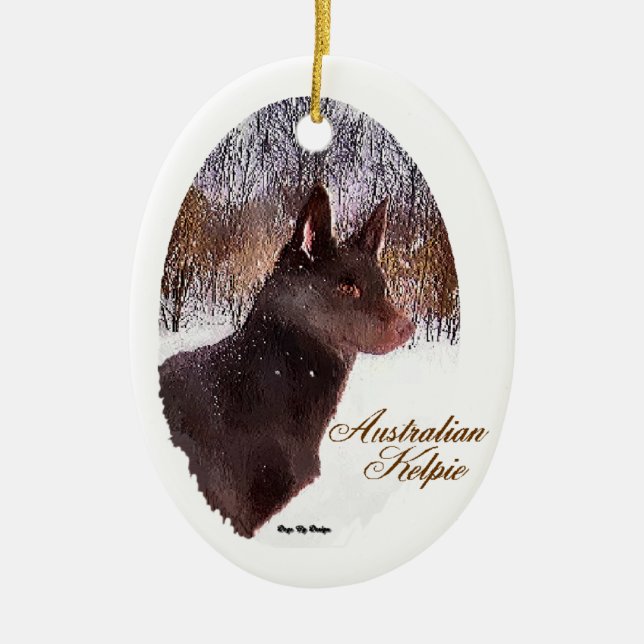 Australian Kelpie Christmas Gifts Ornament (Front)