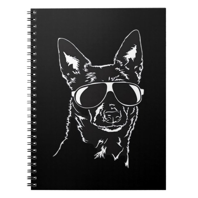 Australian Kelpie cool dog sunglasses Classic T-Sh Notebook (Front)