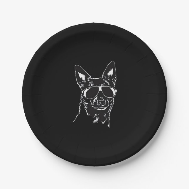Australian Kelpie cool dog sunglasses Classic T-Sh Paper Plate (Front)