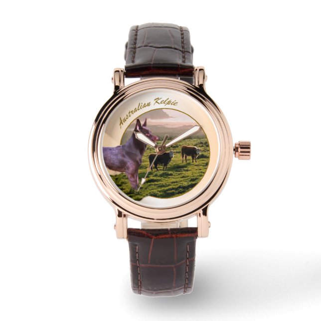 Australian Kelpie Dog Art Watch (Front)