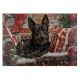 Australian Kelpie Dog Christmas Festive  Cutting Board
