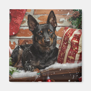 Australian Kelpie Dog Christmas Festive  Magnet